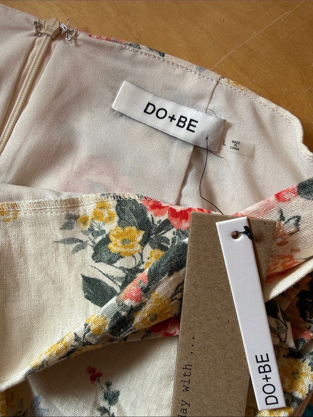 NWT Linen Blend Floral Skirt - Picture 7 of 9